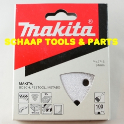 Schuurblad 94x94x94mm P100 White velcro per 10 verpakt | P-42715